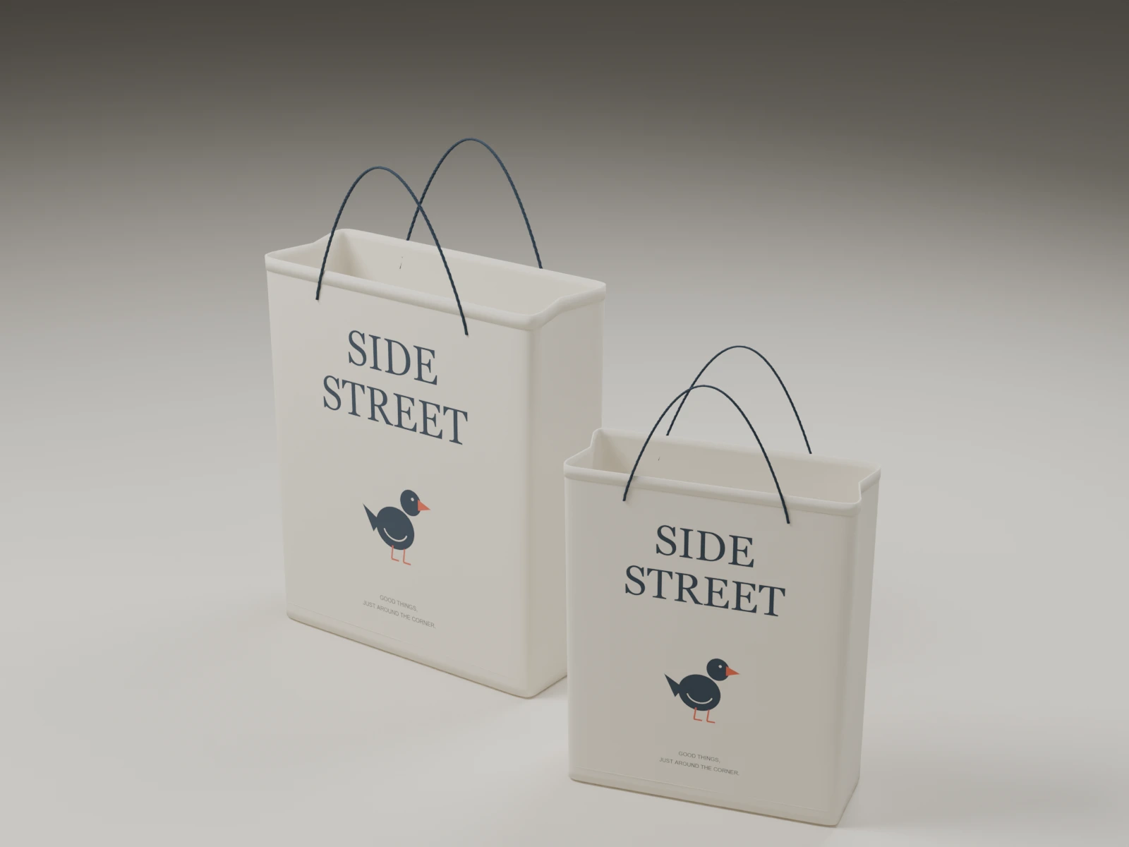 Corrected paper bag packaging mockup reference